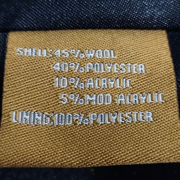 Chokolat Coat Women's Black Gray Wool Blend Faux Fur Coat Size L - Picture 9 of 9